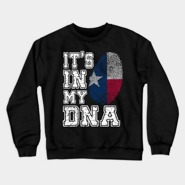 It's In My DNA Texas - Pride Flag Fingerprint Gift Crewneck Sweatshirt by biNutz